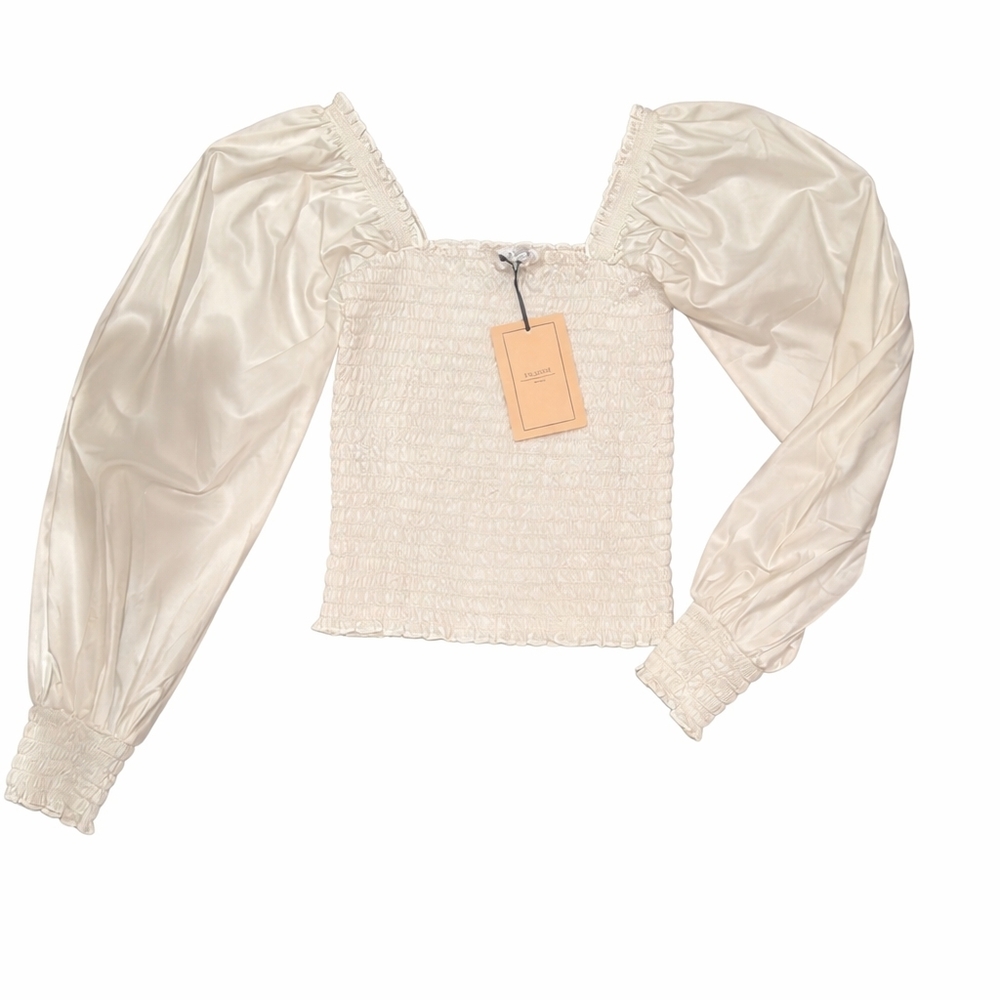 La Ligne Cream Puff Sleeve Blouse